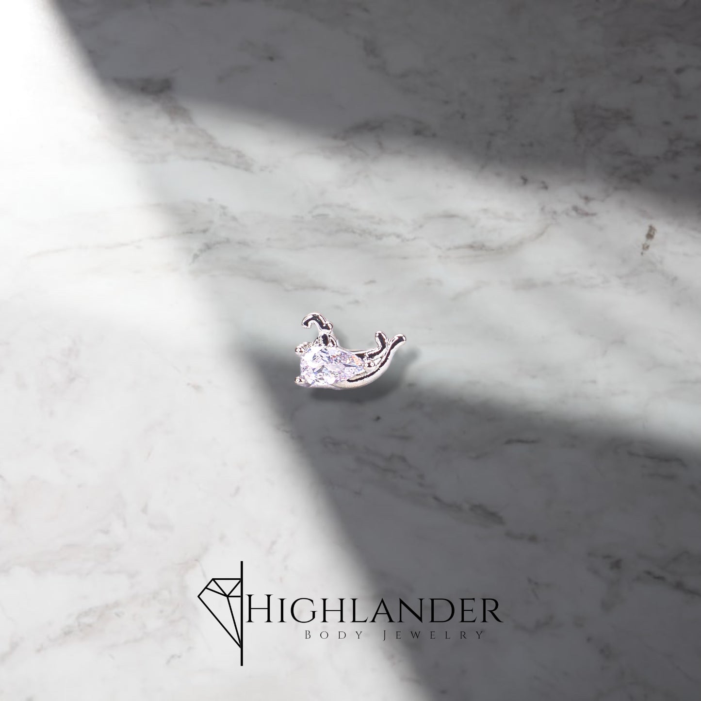 Clear CZ Whale Nose Stud