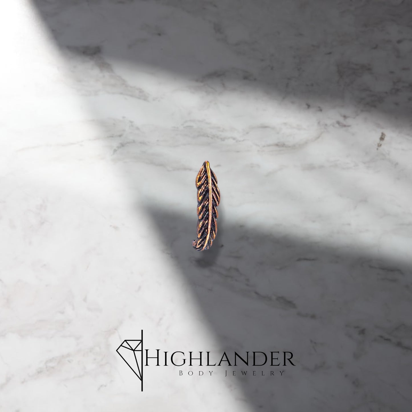 Antique Rose Gold Feather Nose Crawler