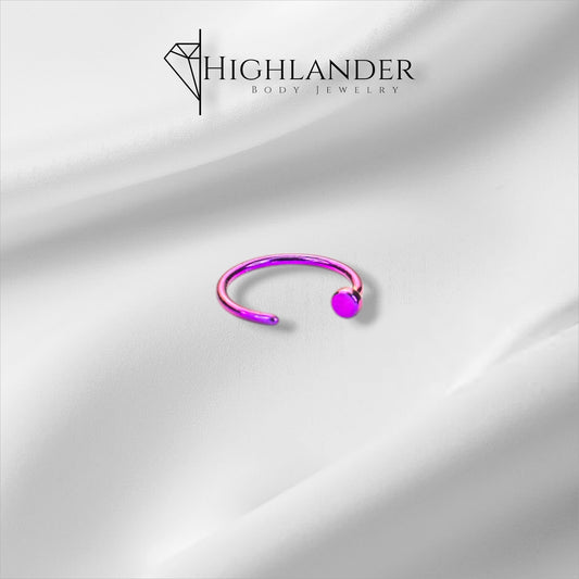 Purple Flat End Nose Hoop