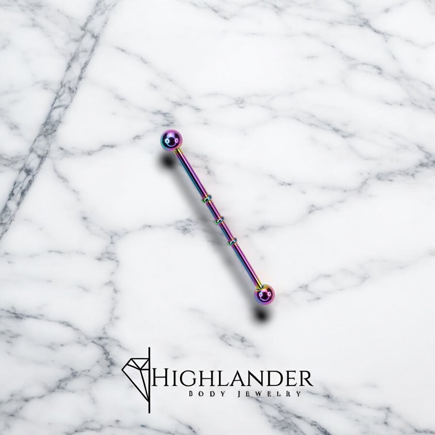 Rainbow Triple Banded Industrial Barbell