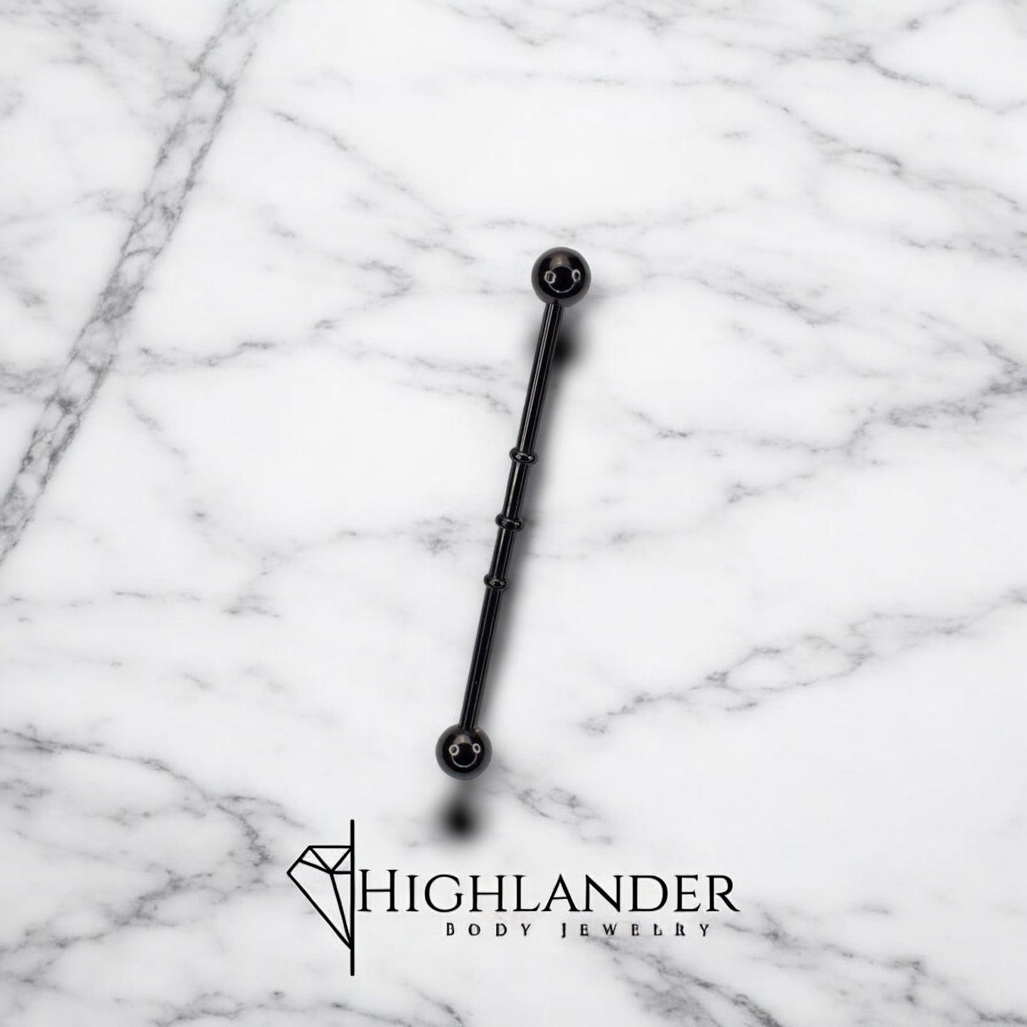 Black Triple Banded Industrial Barbell