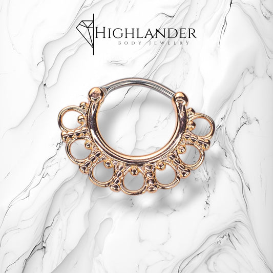 Rose Gold Tribal Septum Clicker Ring