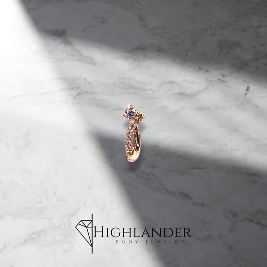 Rose Gold Clear CZ Infinity Nose Stud