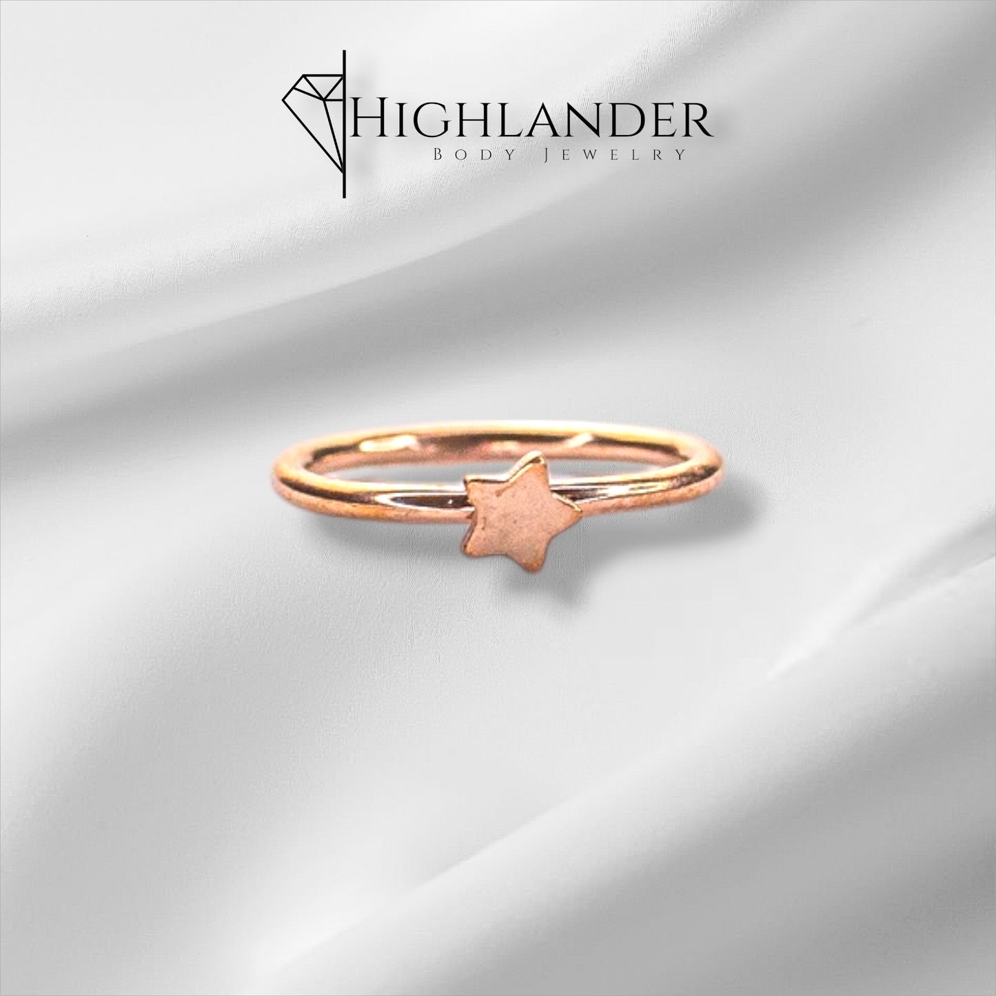 Rose Gold Star Nose Hoop