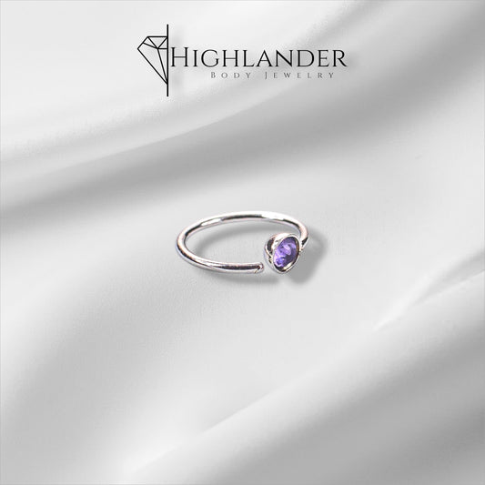 Light Purple CZ End Nose Ring