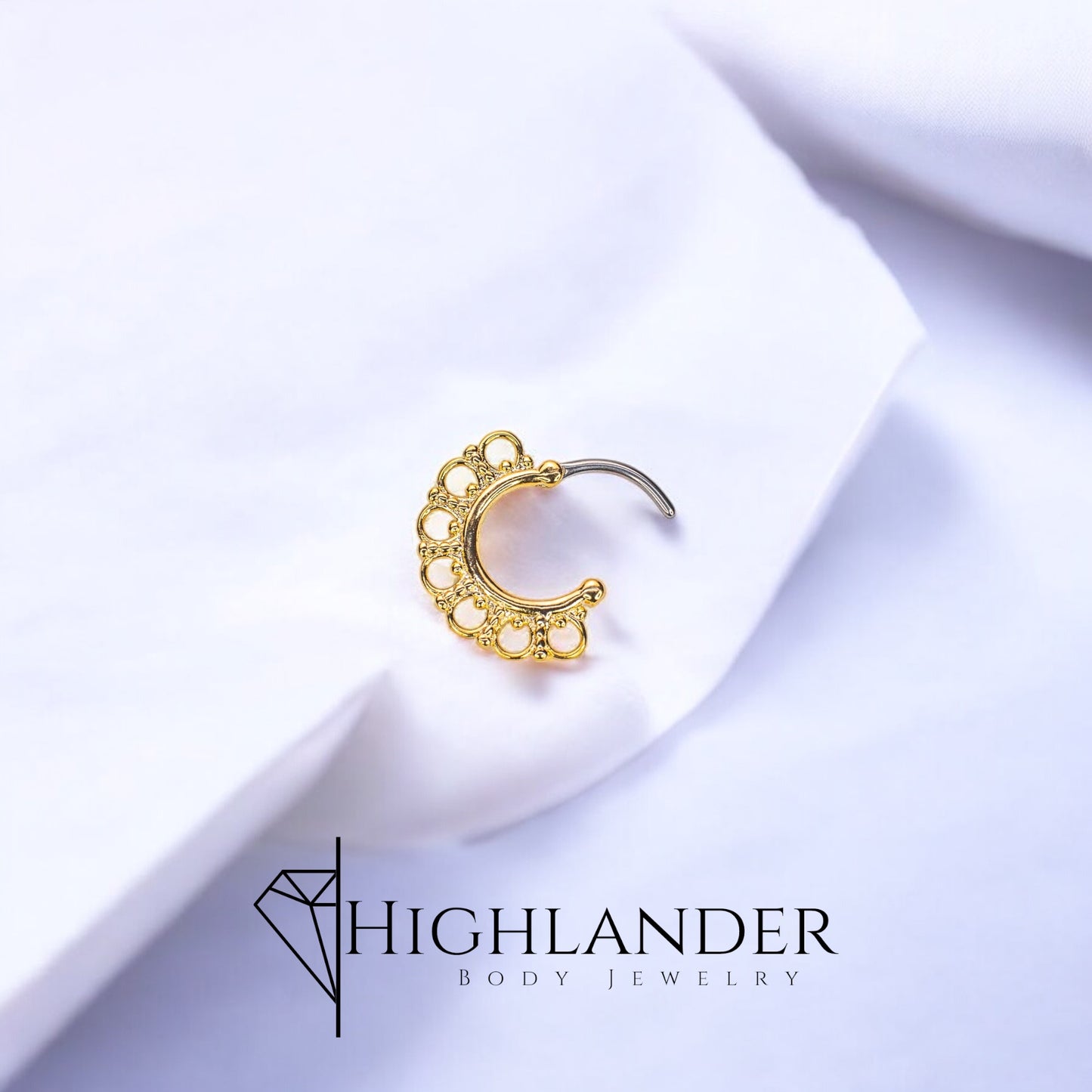 Gold Tribal Septum Clicker Ring