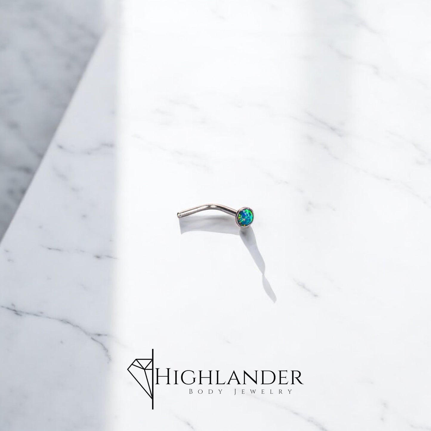 Green Opal Nose Stud