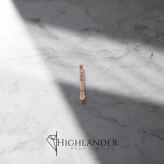 Rose Gold Alternating Twist and Clear CZ Nose Stud