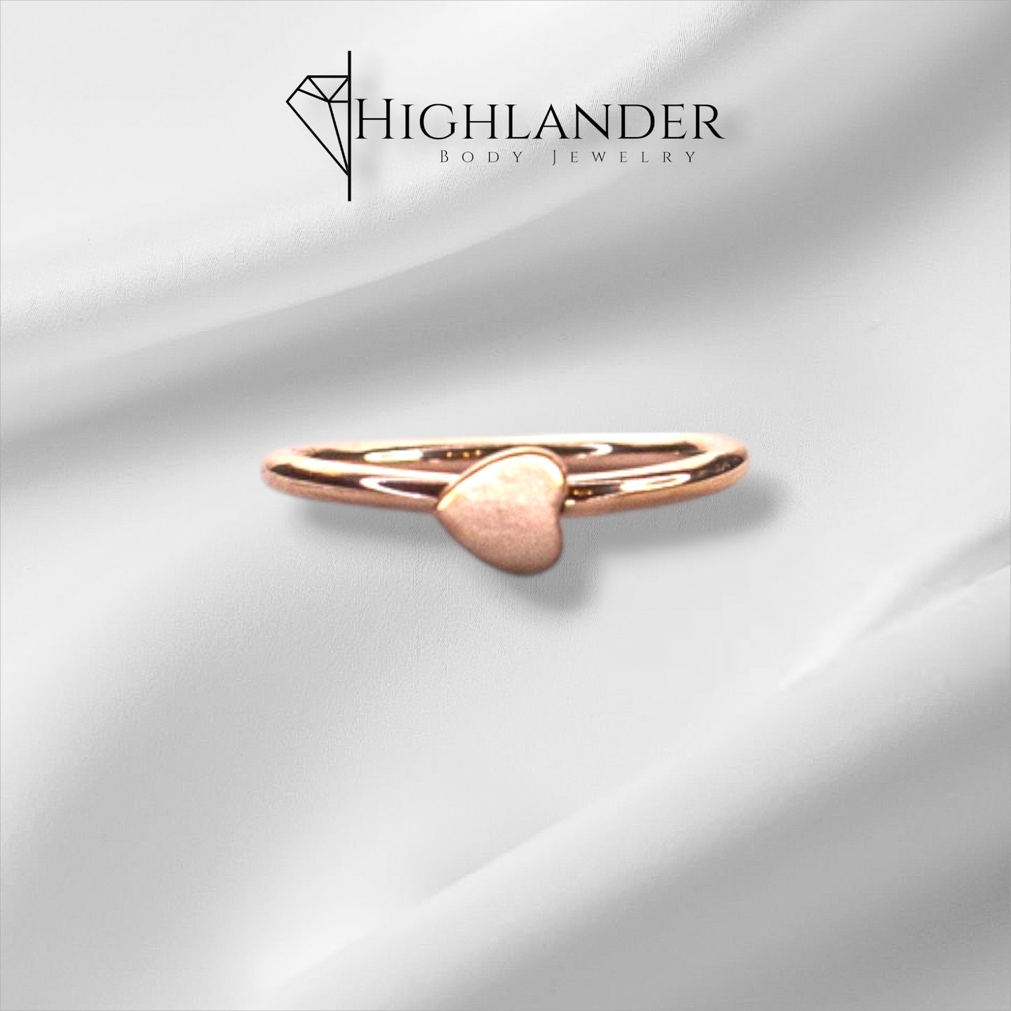 Rose Gold Heart Nose Hoop