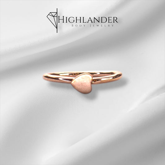 Rose Gold Heart Nose Hoop