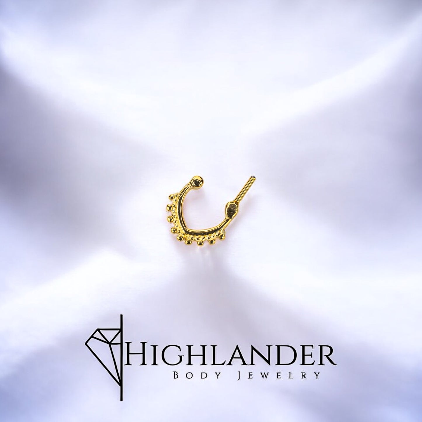 Gold Vintage Beaded Septum Clicker Ring