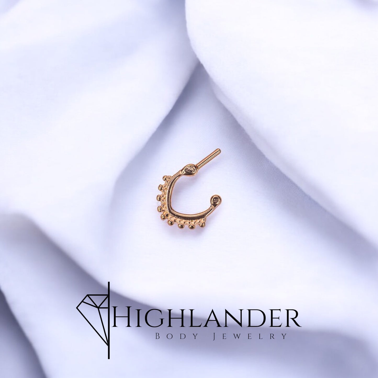 Rose Gold Vintage Beaded Septum Clicker Ring