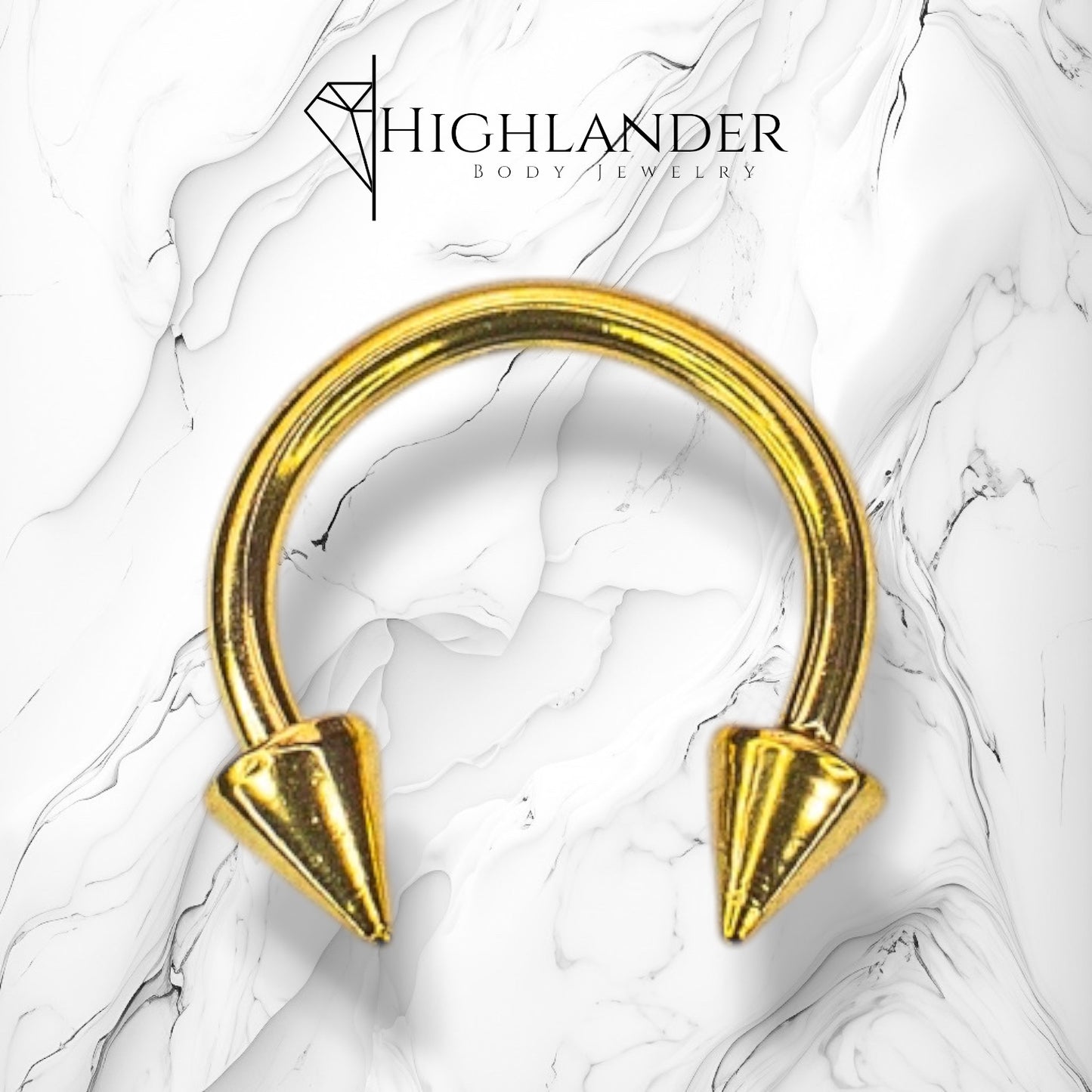 Gold Spike End Septum Horseshoe