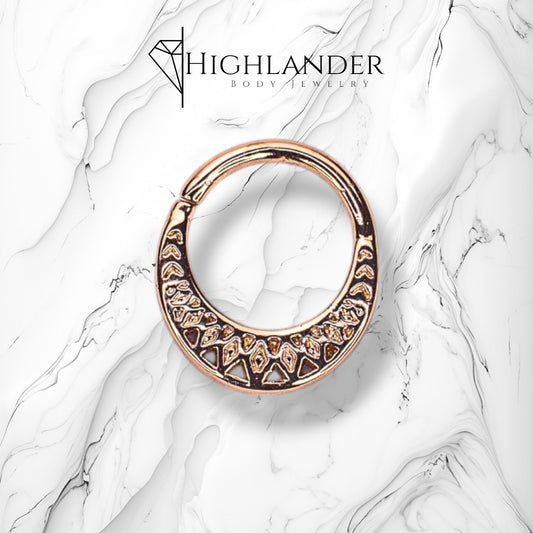 Rose Gold Textured Bendable Septum Ring