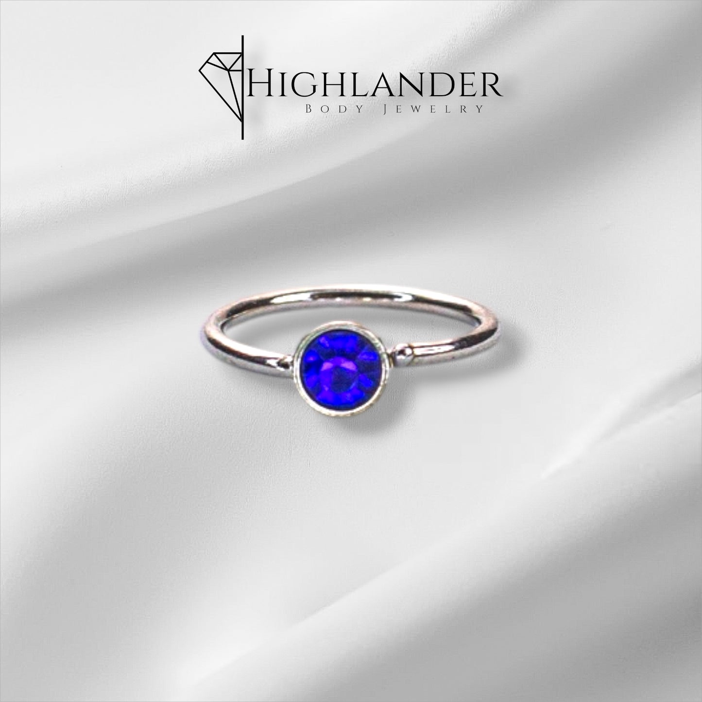 Blue CZ End Nose Ring