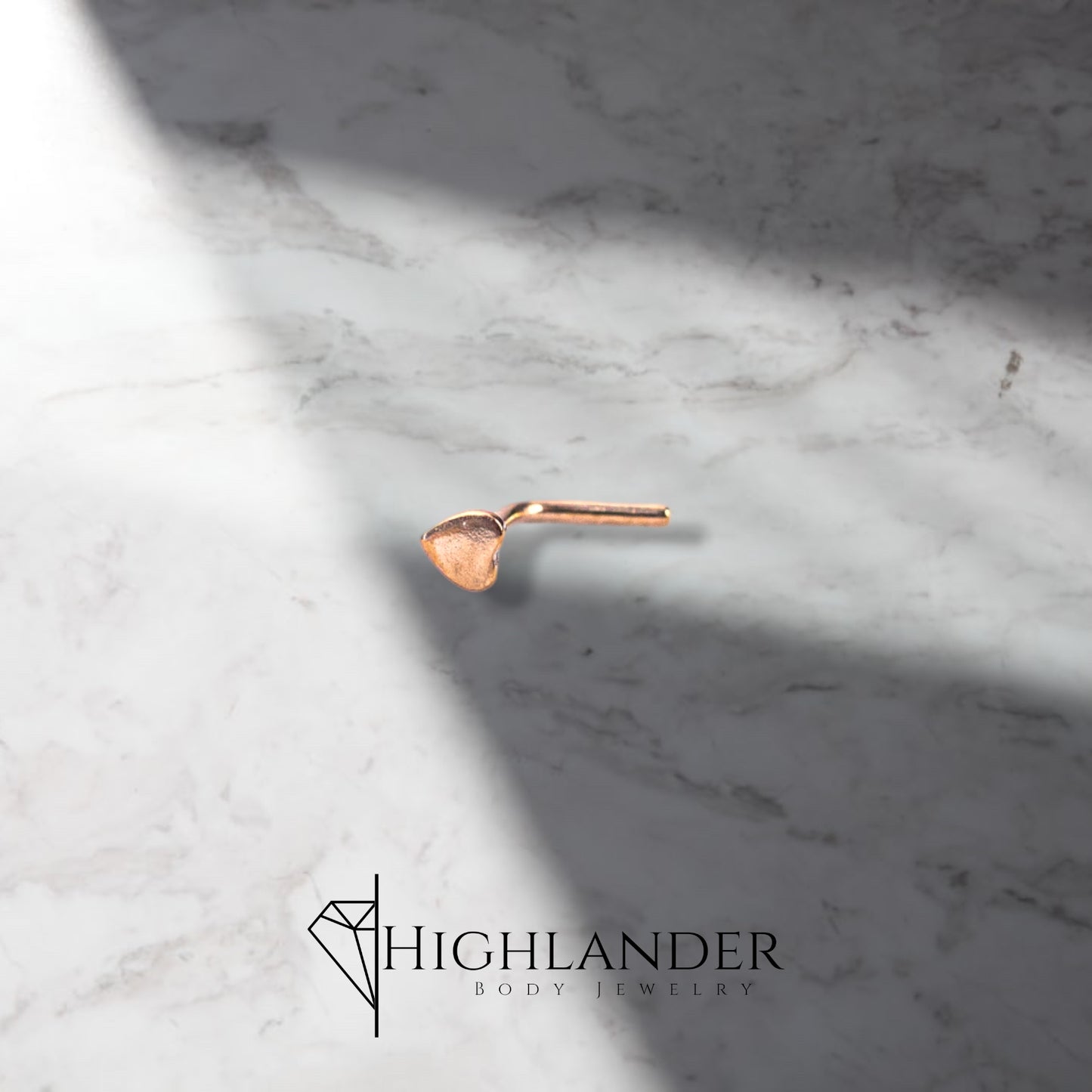 Rose Gold Heart Nose Stud