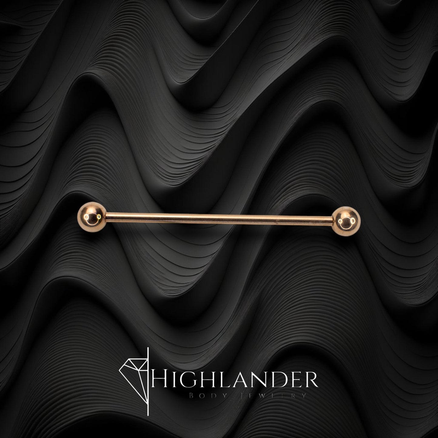 Rose Gold PVD Industrial Barbell