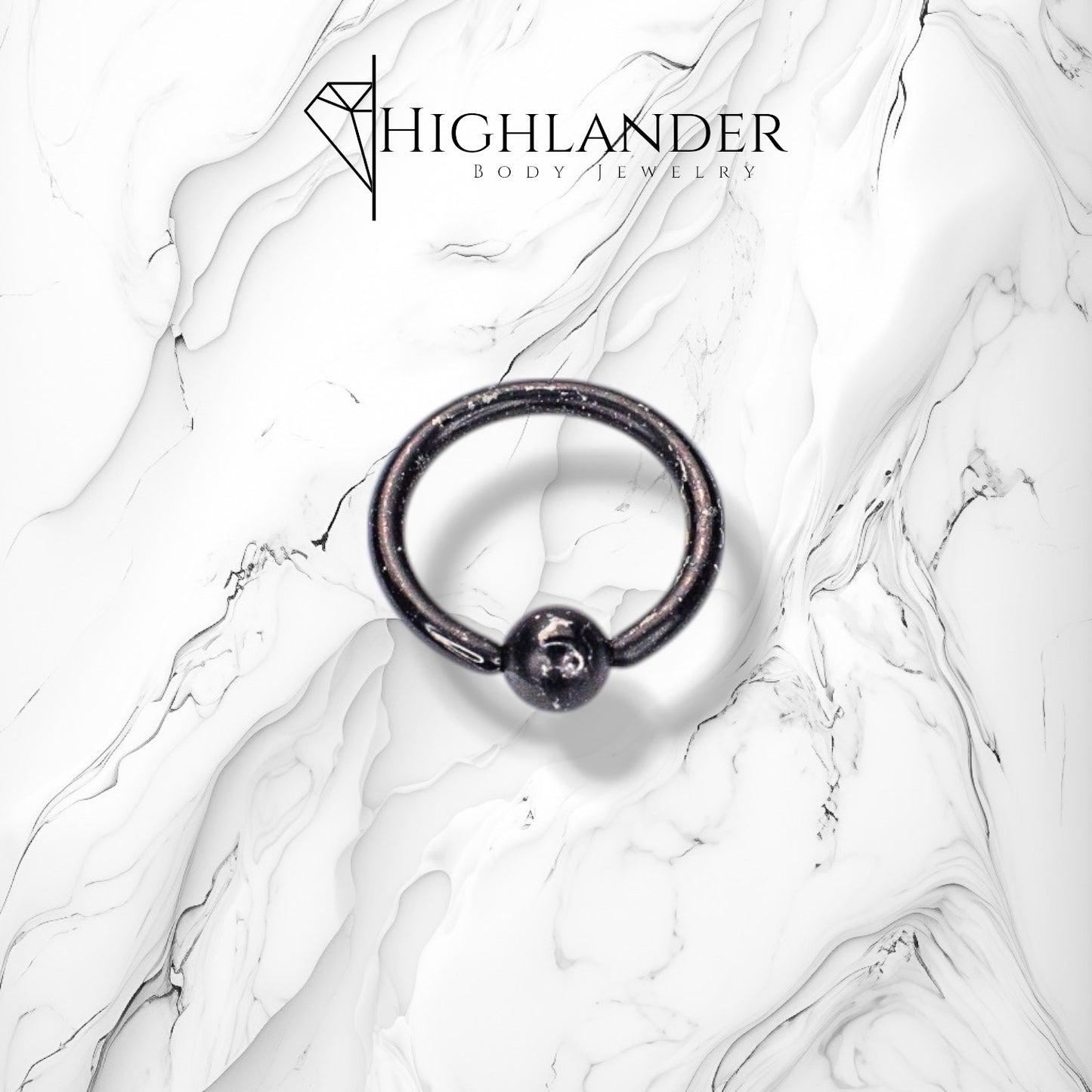 Black Titanium Captive Bead Septum Ring