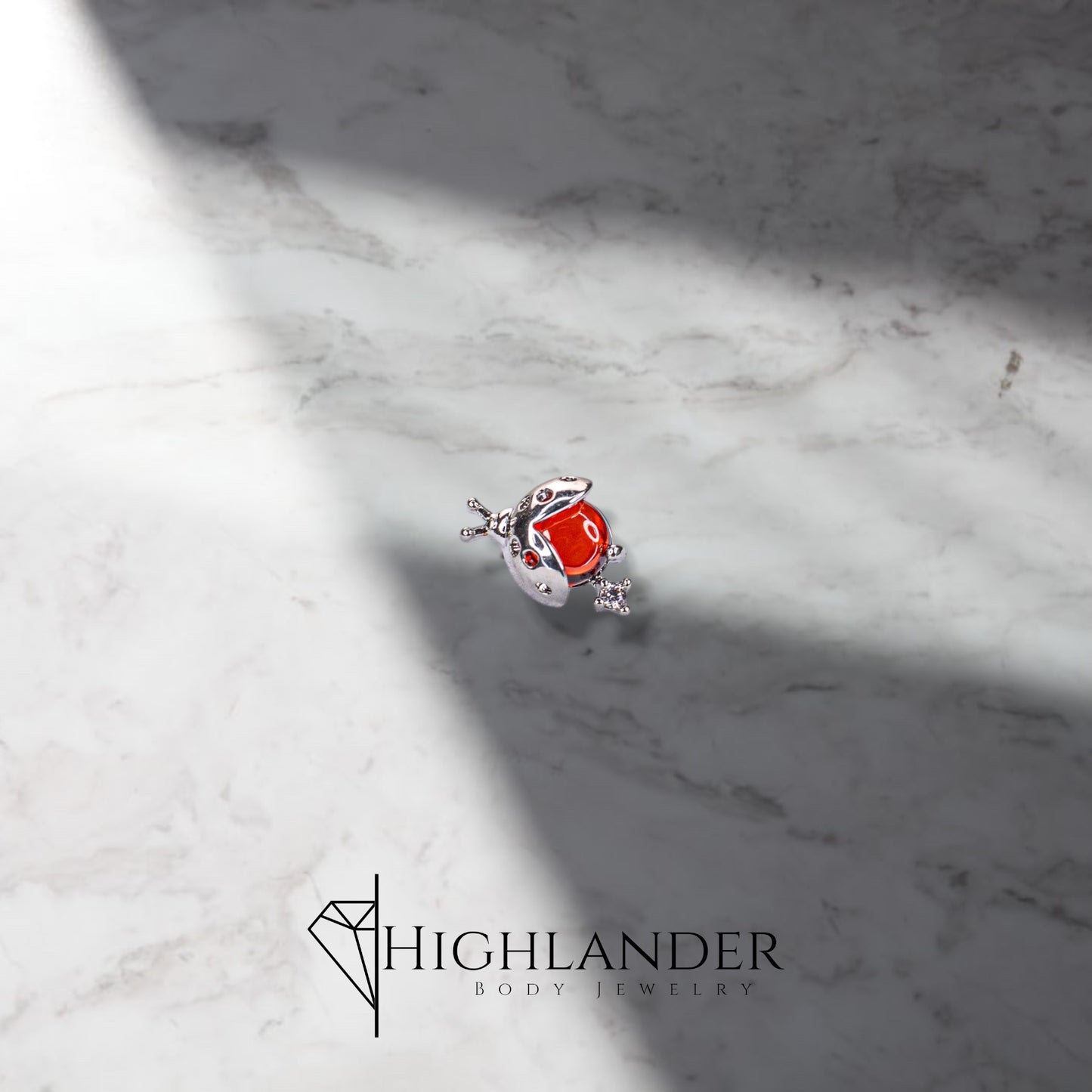 Red CZ Ladybug Nose Stud