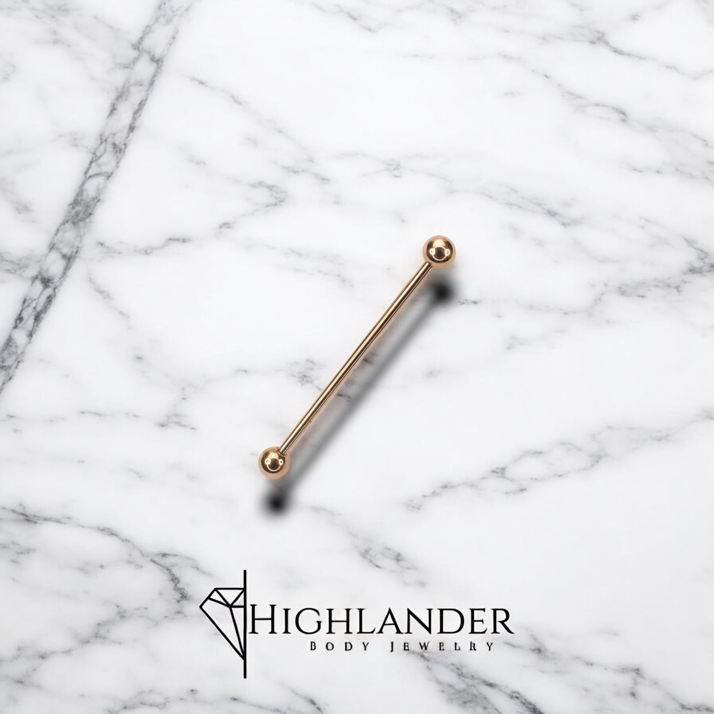 Rose Gold PVD Industrial Barbell