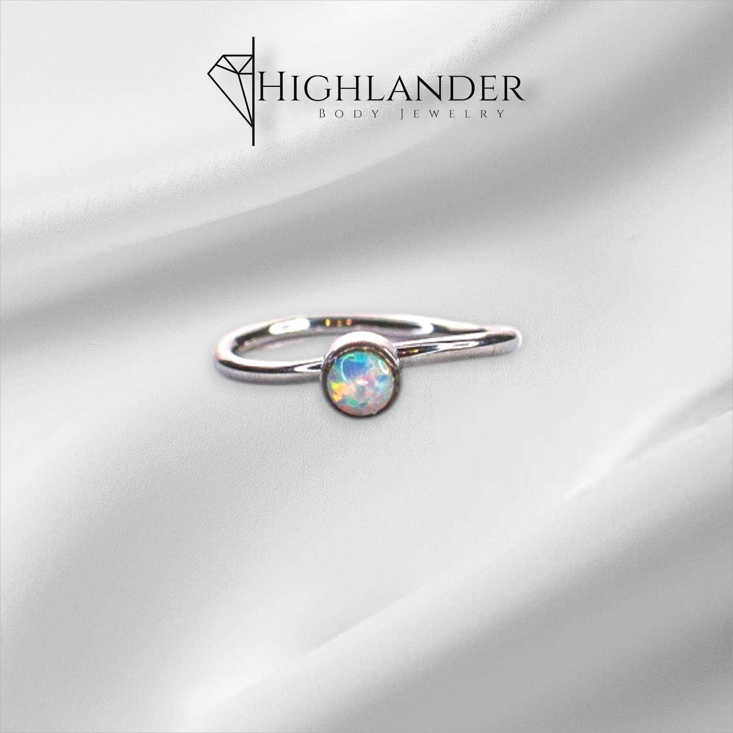 White Opal Nose Hoop