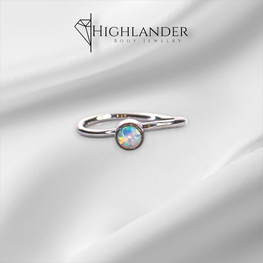 White Opal Nose Hoop