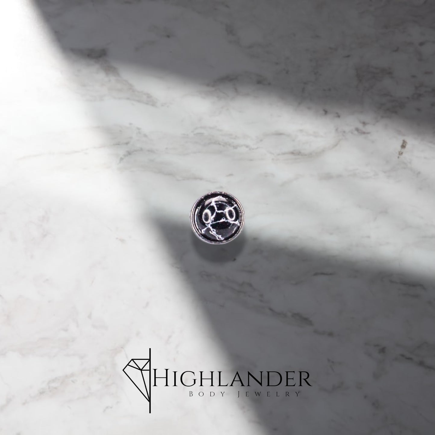 Black Agate Nose Stud