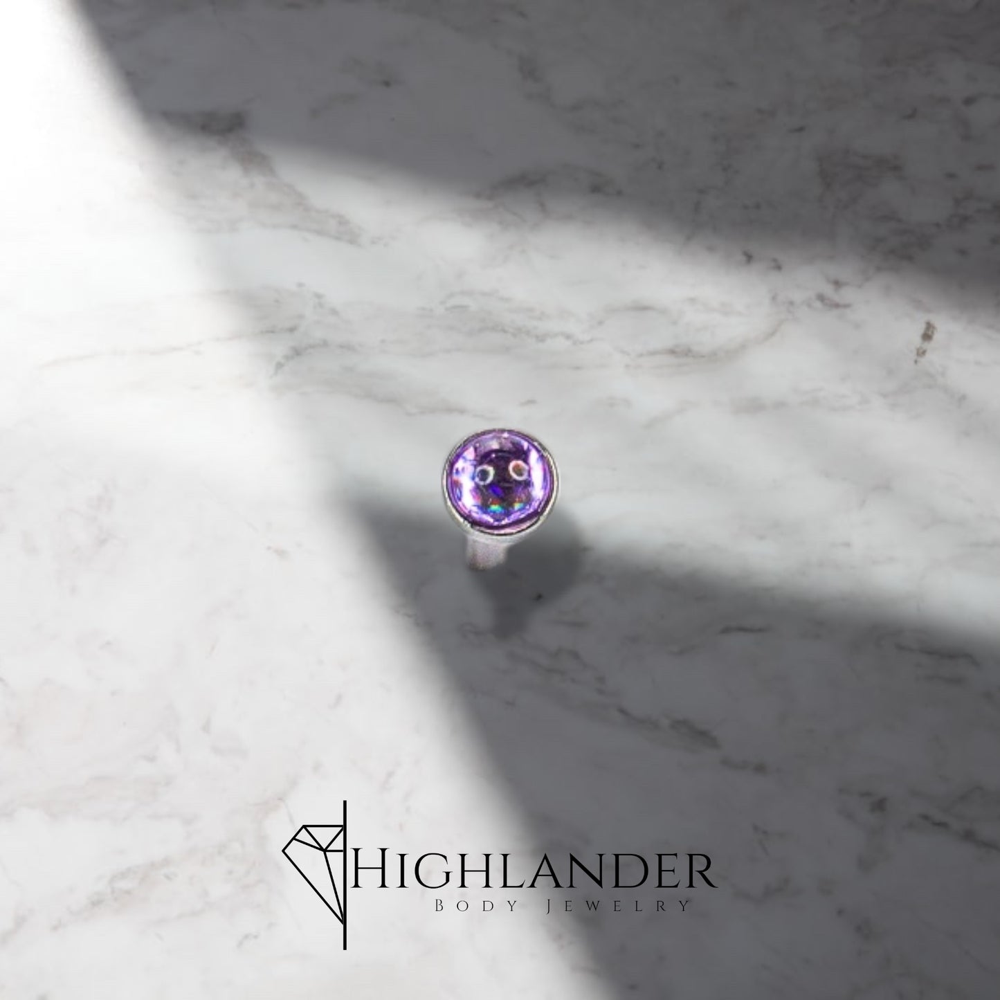 Purple Illuminating Stone Nose Stud