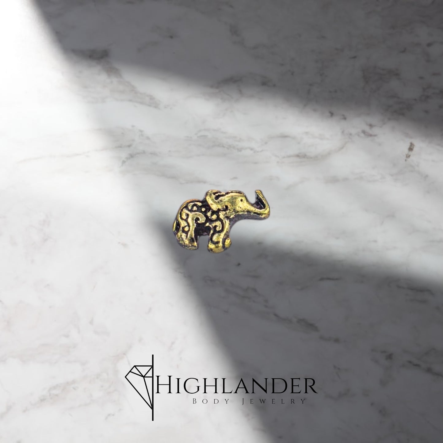 Antique Gold Elephant Nose Stud