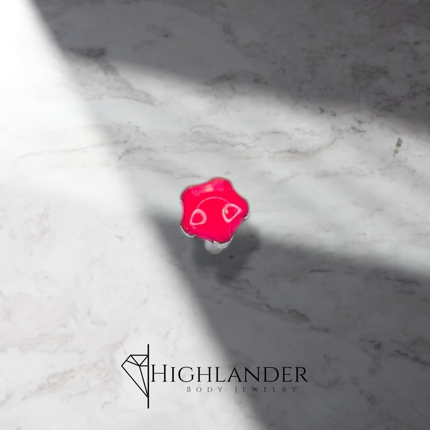 Pink Enamel Star Nose Stud