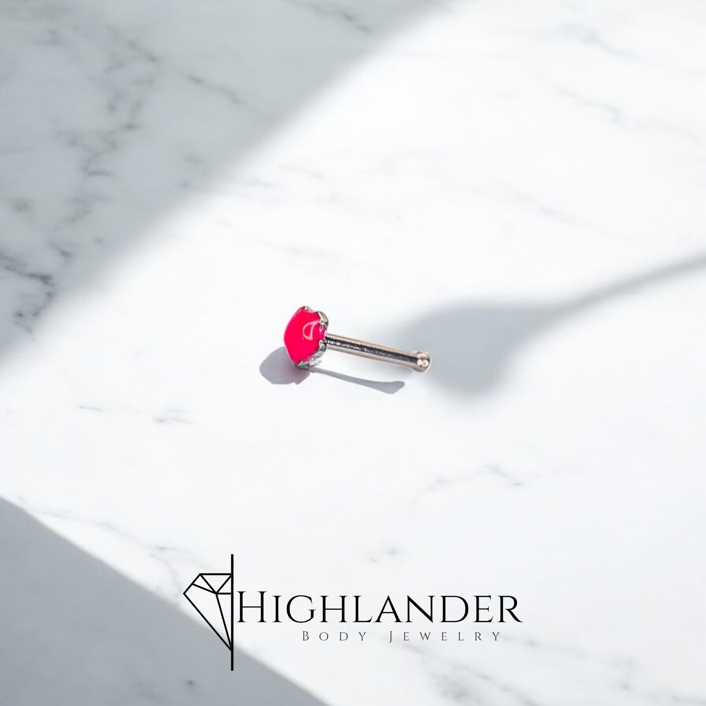 Pink Enamel Star Nose Stud