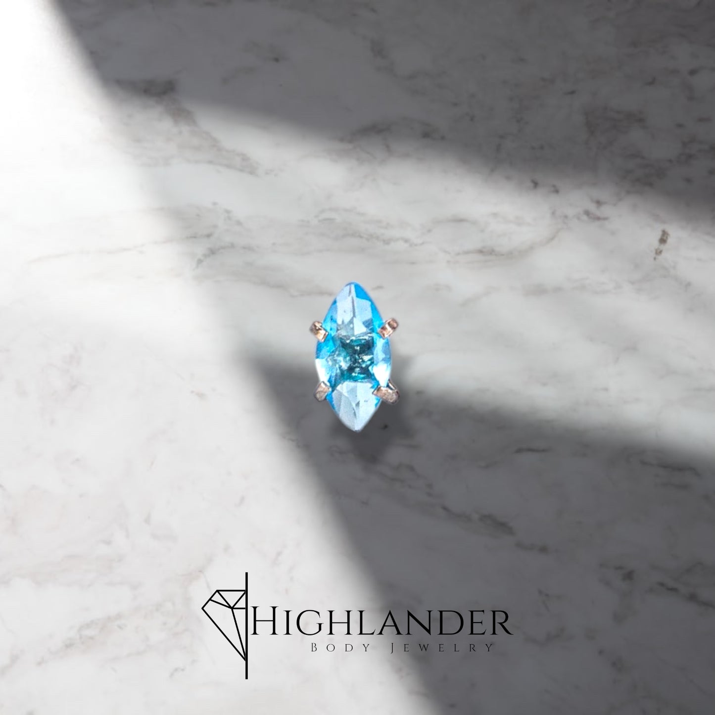 Aqua Marquis Cut Nose Stud