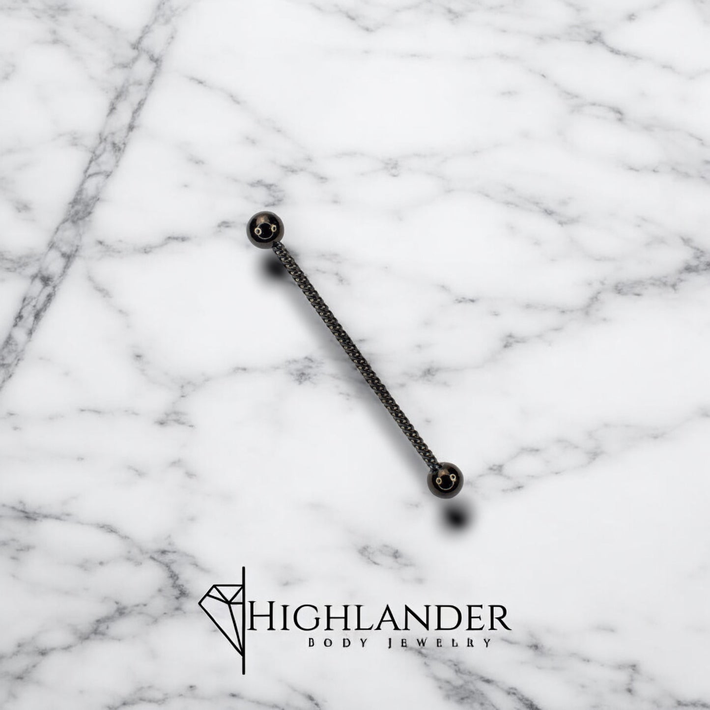 Black Twisted Industrial Barbell