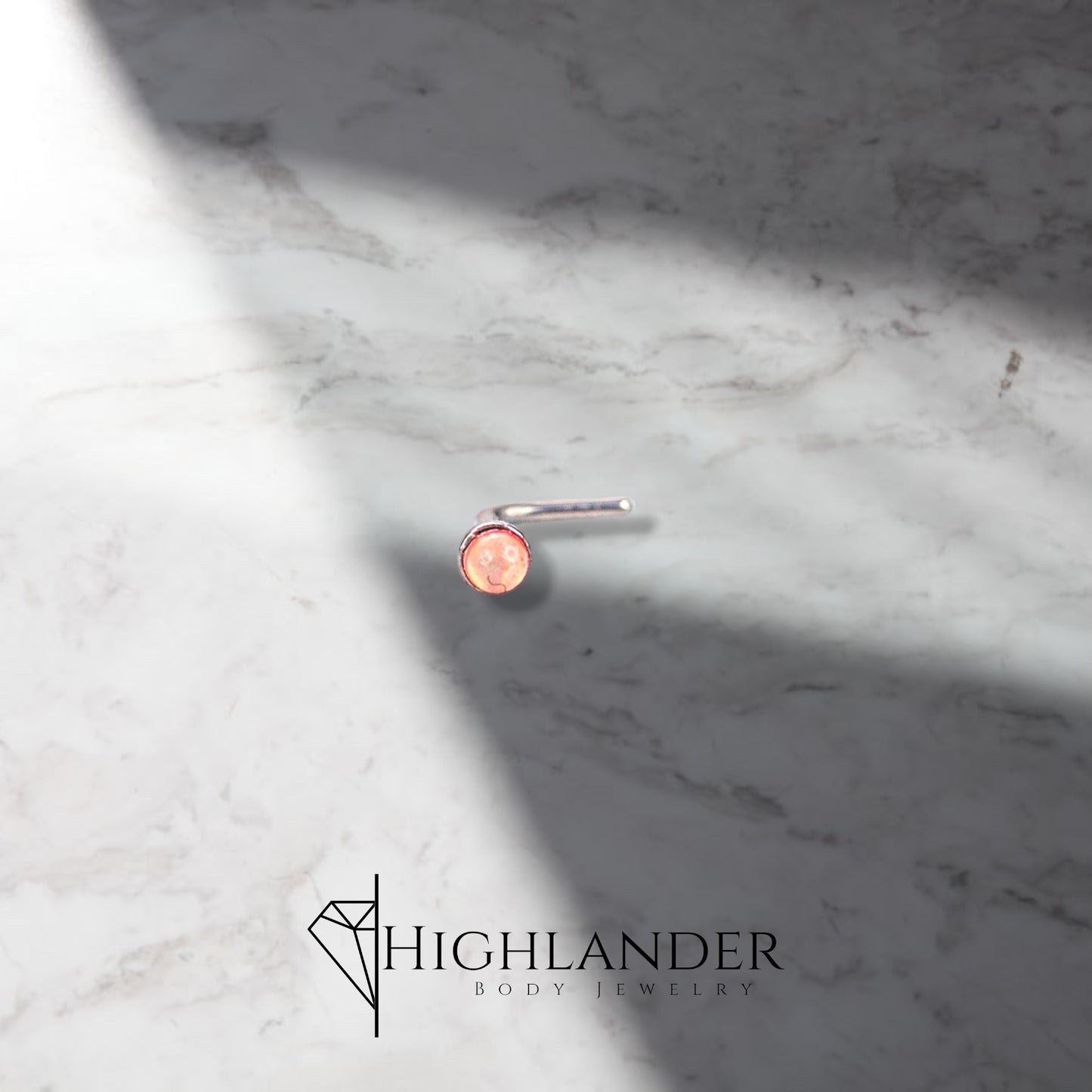 Pink Illuminating Stone Nose Stud