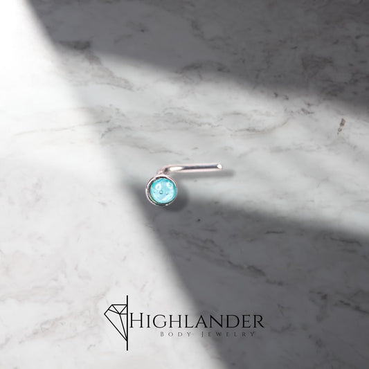 Blue Illuminating Stone Nose Stud