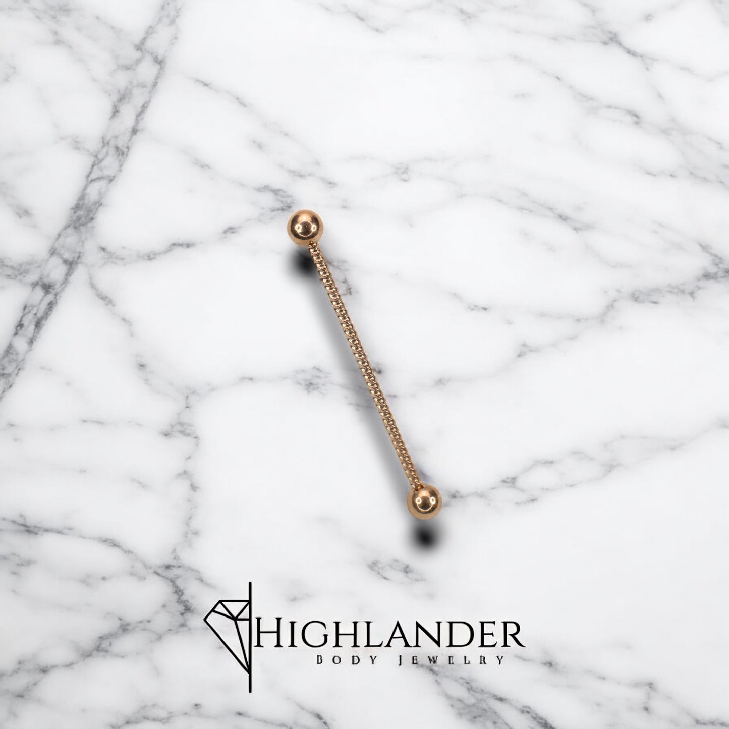 Rose Gold Twisted Industrial Barbell