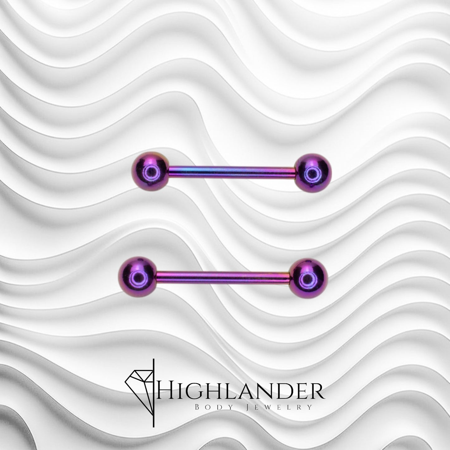 Titanium Purple IP Nipple Barbells