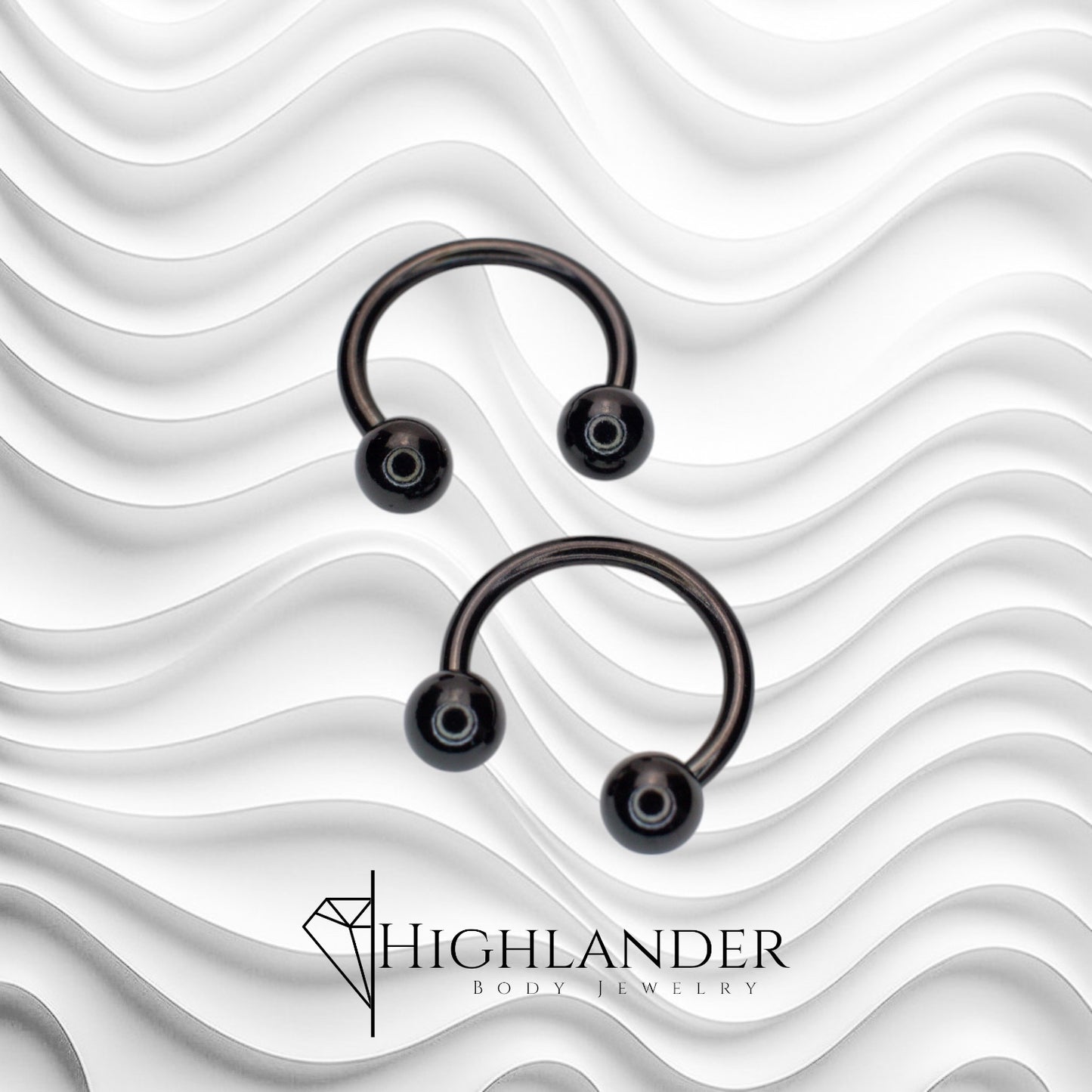 Titanium IP Black Ball Horseshoe Nipple Piercing