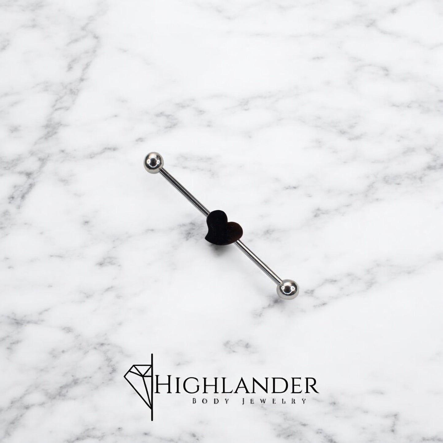 Silver Heart Center Industrial Barbell