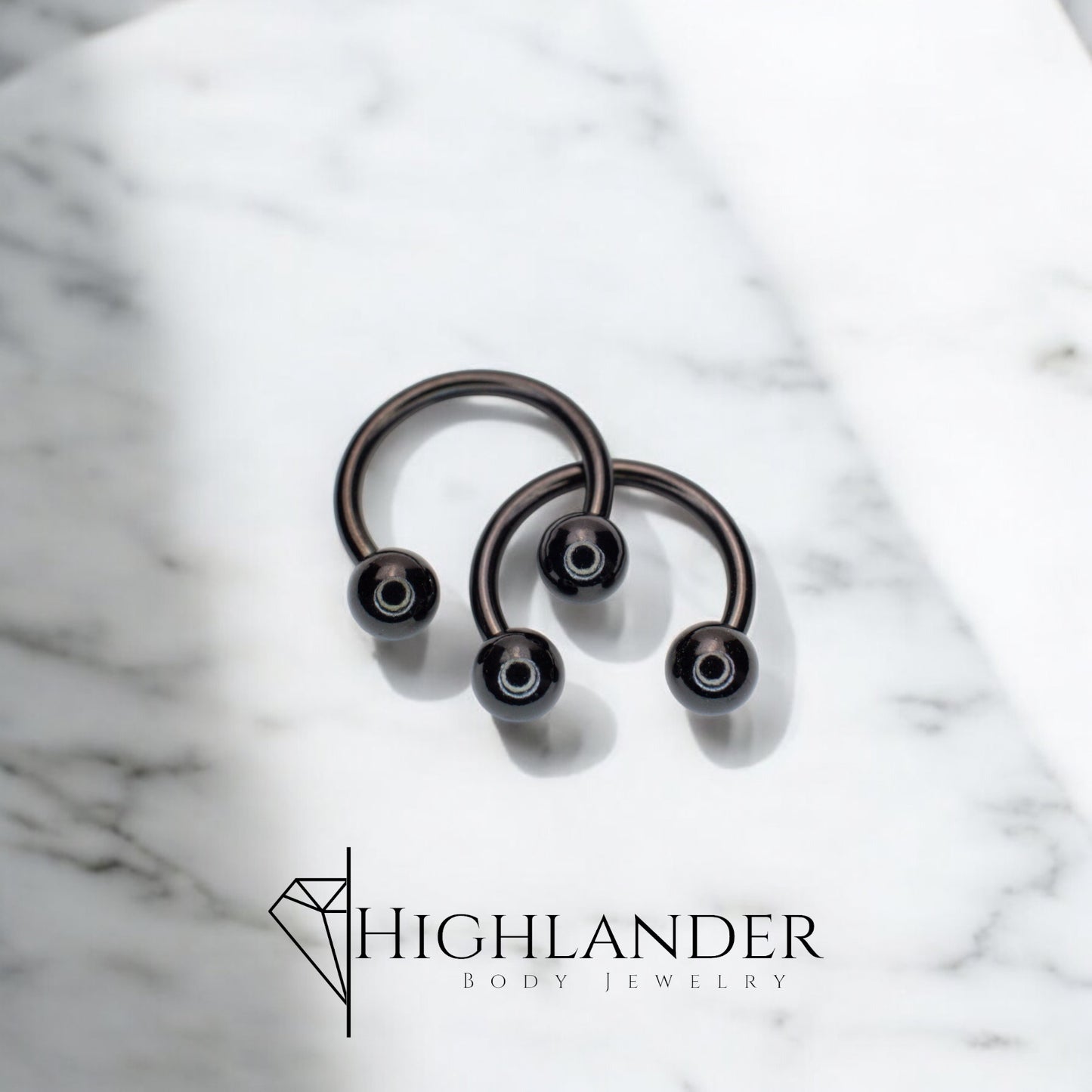 Titanium IP Black Ball Horseshoe Nipple Piercing