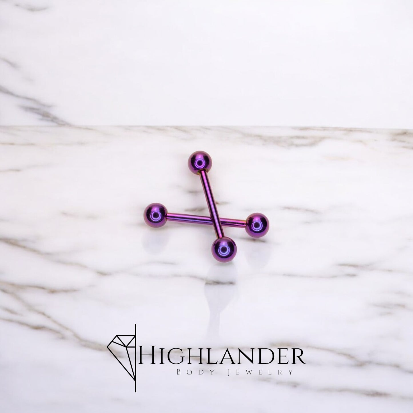 Titanium Purple IP Nipple Barbells