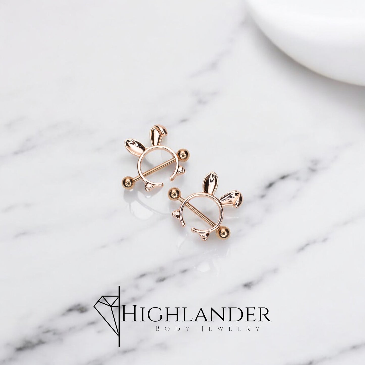 Rose Gold Bunny Ears Nipple Shields